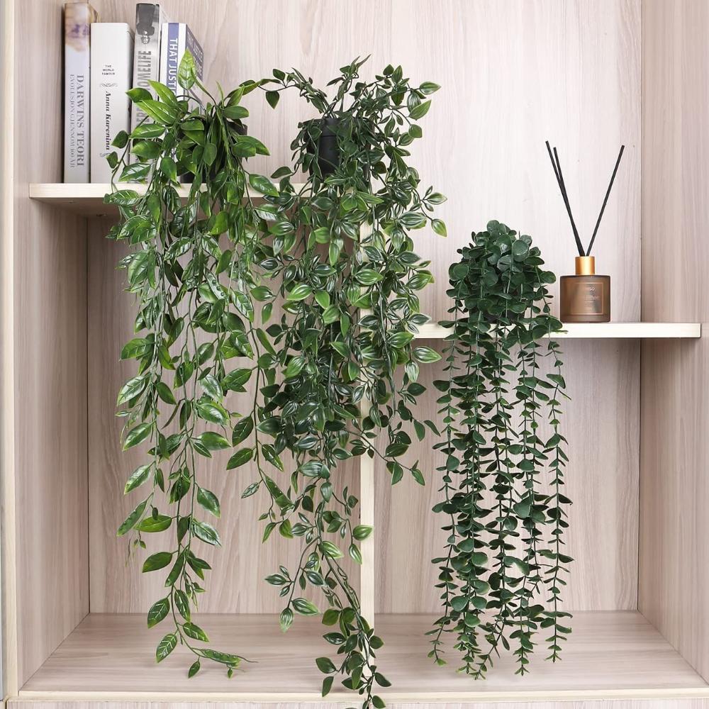 냄비와 인공 매달려 식물 가짜 식물 매달려 덩굴 선반  - String Of Pearls Plant 리뷰 및 가격