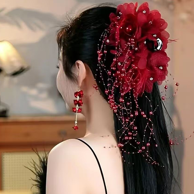 (.) 새로운 여성용 고급 메쉬 꽃 진주 태슬 헤어 클 - String Of Pearls Plant 리뷰 및 가격